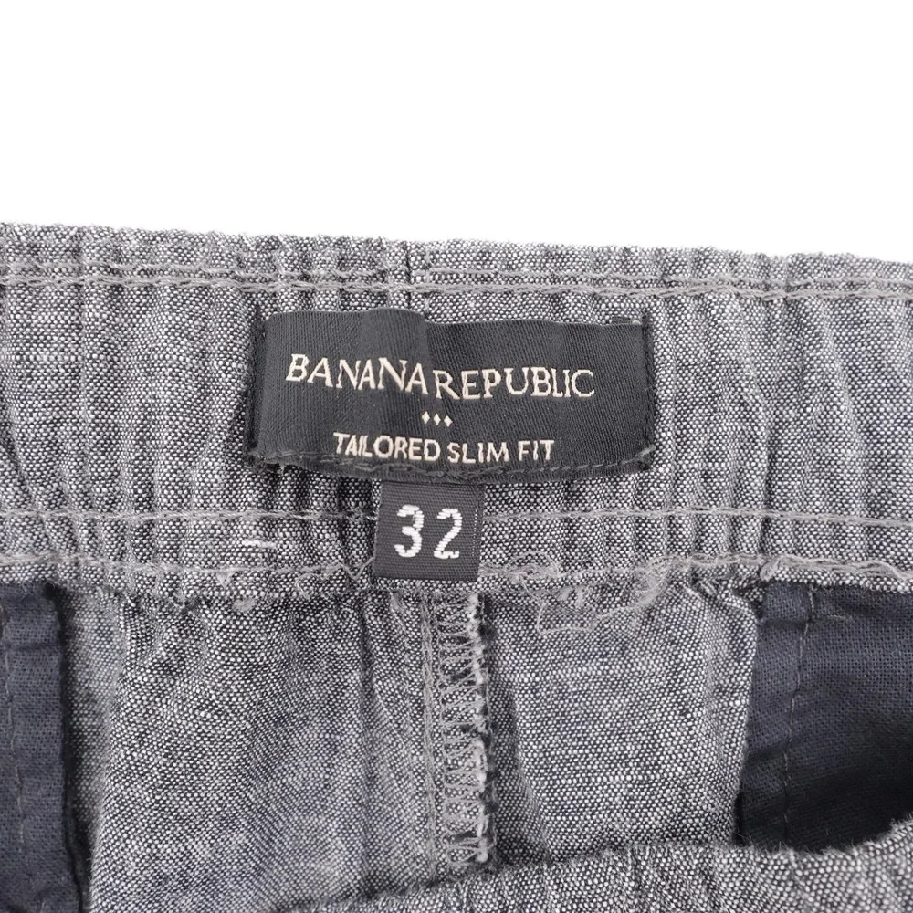NEW Banana Republic Tailored Slim Fit Stretch Shorts Gray Mens 32 Drawstring